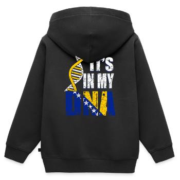 Bosnien ist in meiner DNA - Kinder Premium Organic Zip Hoodie - Schwarz - Hinten - AI Model Kid Male (0cm)