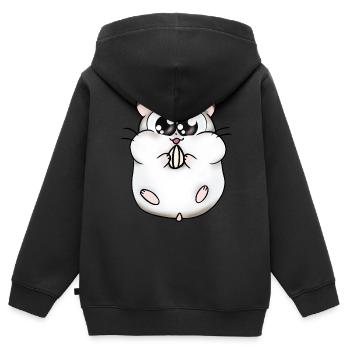 Pollux der Hamster - Kinder Premium Organic Zip Hoodie - Schwarz - Hinten - AI Model Kid Male (0cm)