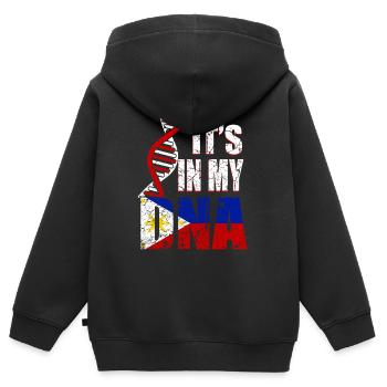 Philippinische DNA - Kinder Premium Organic Zip Hoodie - Schwarz - Hinten - AI Model Kid Male (0cm)