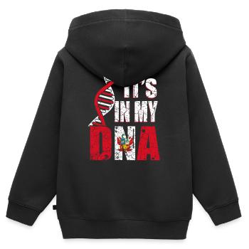 Peru ist in meiner DNA - Kinder Premium Organic Zip Hoodie - Schwarz - Hinten - AI Model Kid Male (0cm)