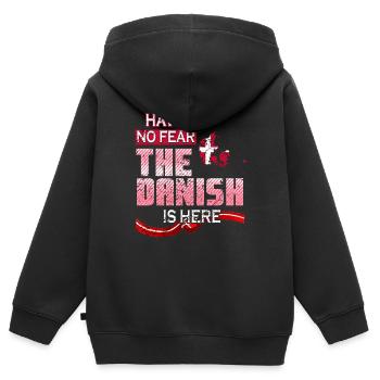 Drôle de Danois - Sweat Premium à capuche zippé enfant bio - noir - Dos - AI Model Kid Male (0cm)