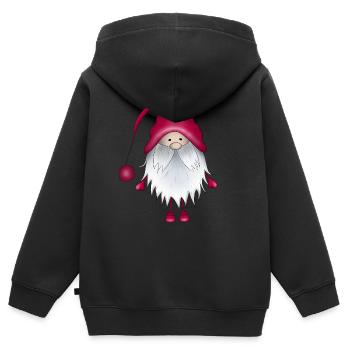 Wichtel Weihnachten - Kinder Premium Organic Zip Hoodie - Schwarz - Hinten - AI Model Kid Male (0cm)
