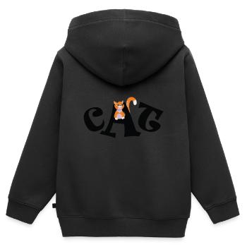 Cat cat cat lover pet kitty cats - Kids Premium Organic Zip-up Hoodie - black - Back - AI Model Kid Male (0cm)