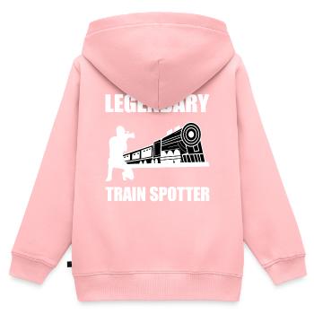 legendary trainspotter trainspotting train trains - Kids Premium Organic Zip-up Hoodie - rose - Back - AI Model Kid Female (0cm)