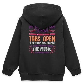 adhd, adhd brain, tabs, - Kids Premium Organic Zip-up Hoodie - black - Back - AI Model Kid Male (0cm)