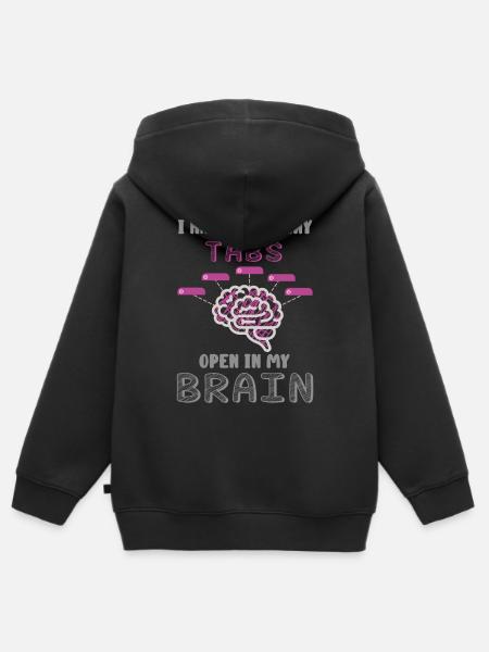 adhd, adhd open, coffee, - Kids Premium Organic Zip-up Hoodie - black