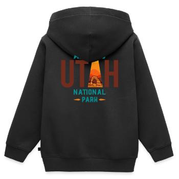 Arches National Park, Arches National Park - Kids Premium Organic Zip-up Hoodie - black - Back - AI Model Kid Male (0cm)