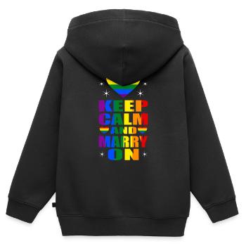 LGBT - Kinder Premium Organic Zip Hoodie - Schwarz - Hinten - AI Model Kid Male (0cm)