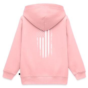 Vintage USA Amerika Flagge - Kinder Premium Organic Zip Hoodie - Rosa - Hinten - AI Model Kid Female (0cm)