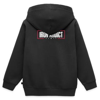 Fitness - Kinder Premium Organic Zip Hoodie - Schwarz - Hinten - AI Model Kid Male (0cm)