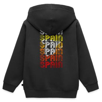 Spain - Kids Premium Organic Zip-up Hoodie - black - Back - AI Model Kid Male (0cm)