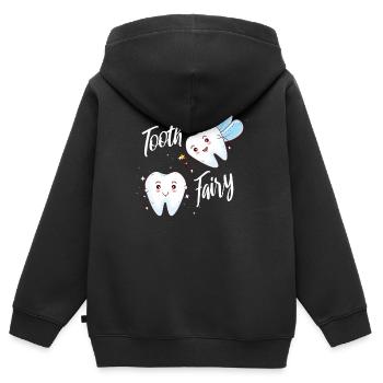 Zahnarzt - Kinder Premium Organic Zip Hoodie - Schwarz - Hinten - AI Model Kid Male (0cm)