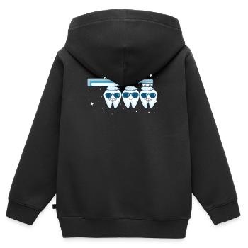 Zahnarzt - Kinder Premium Organic Zip Hoodie - Schwarz - Hinten - AI Model Kid Male (0cm)