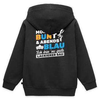 Lackierer - Kinder Premium Organic Zip Hoodie - Schwarz - Hinten - AI Model Kid Male (0cm)