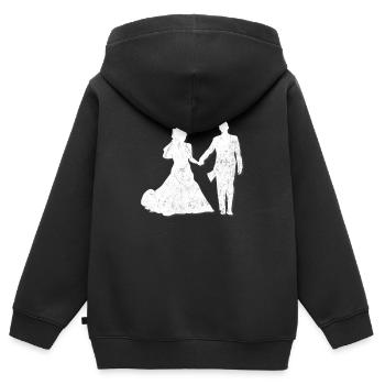 Mariée de mariage de mariage - Sweat Premium à capuche zippé enfant bio - noir - Dos - AI Model Kid Male (0cm)