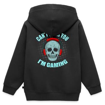 Schädel - Kinder Premium Organic Zip Hoodie - Schwarz - Hinten - AI Model Kid Male (0cm)
