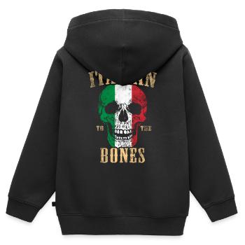 Les Italiens jusqu’aux os - Sweat Premium à capuche zippé enfant bio - noir - Dos - AI Model Kid Male (0cm)