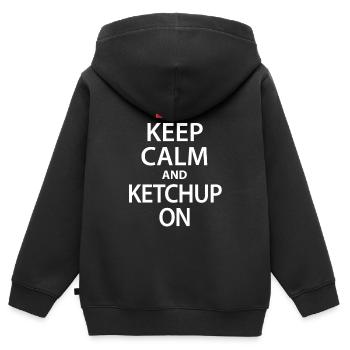 Ketchup - Kinder Premium Organic Zip Hoodie - Schwarz - Hinten - AI Model Kid Male (0cm)