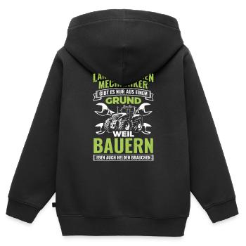 Landmaschinenmechaniker Mechaniker Landmaschinen - Kinder Premium Organic Zip Hoodie - Schwarz - Hinten - AI Model Kid Male (0cm)