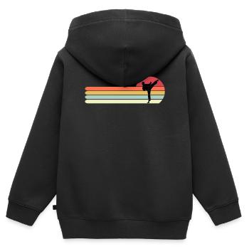 Lustiges Karate-Shirt, Retro Vintage Karate-Geschenk für - Kinder Premium Organic Zip Hoodie - Schwarz - Hinten - AI Model Kid Male (0cm)