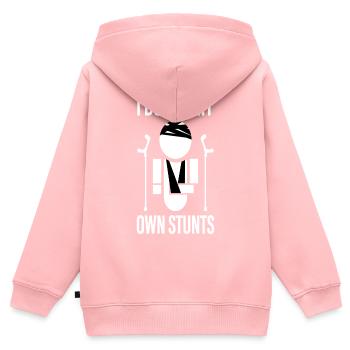 ich mache meine stunts selbst unfall verletzung - Kinder Premium Organic Zip Hoodie - Rosa - Hinten - AI Model Kid Female (0cm)