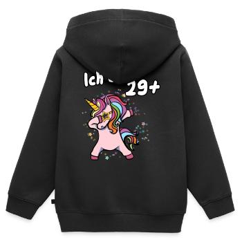 I'm 29 plus unicorn - Kids Premium Organic Zip-up Hoodie - black - Back - AI Model Kid Male (0cm)