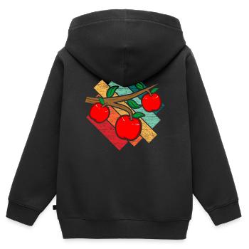 Apple - Kids Premium Organic Zip-up Hoodie - black - Back - AI Model Kid Male (0cm)