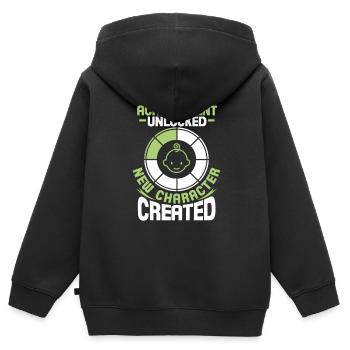 Grossesse - Sweat Premium à capuche zippé enfant bio - noir - Dos - AI Model Kid Male (0cm)