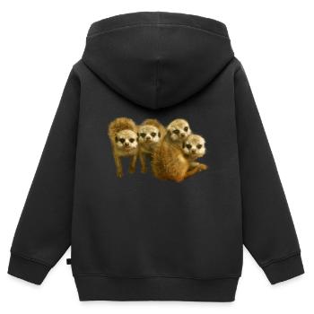 Funny meerkat young meerkat gift - Kids Premium Organic Zip-up Hoodie - black - Back - AI Model Kid Male (0cm)