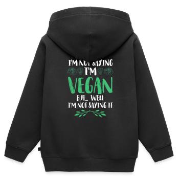 Vegan Veganer - Kinder Premium Organic Zip Hoodie - Schwarz - Hinten - AI Model Kid Male (0cm)