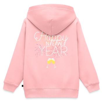 Happy New Year Celebration - Kinder Premium Organic Zip Hoodie - Rosa - Hinten - AI Model Kid Female (0cm)