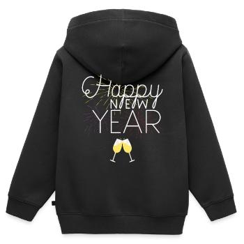 Happy New Year Celebration - Kinder Premium Organic Zip Hoodie - Schwarz - Hinten - AI Model Kid Male (0cm)