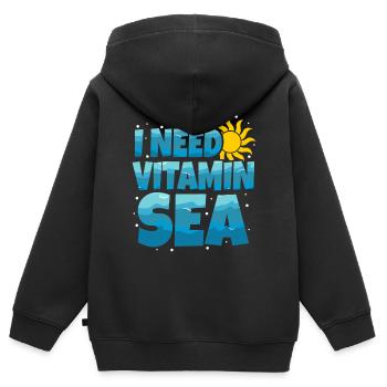 Meer - Kinder Premium Organic Zip Hoodie - Schwarz - Hinten - AI Model Kid Male (0cm)