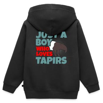 tapir - Sweat Premium à capuche zippé enfant bio - noir - Dos - AI Model Kid Male (0cm)