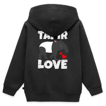 Tapir - Sweat Premium à capuche zippé enfant bio - noir - Dos - AI Model Kid Male (0cm)