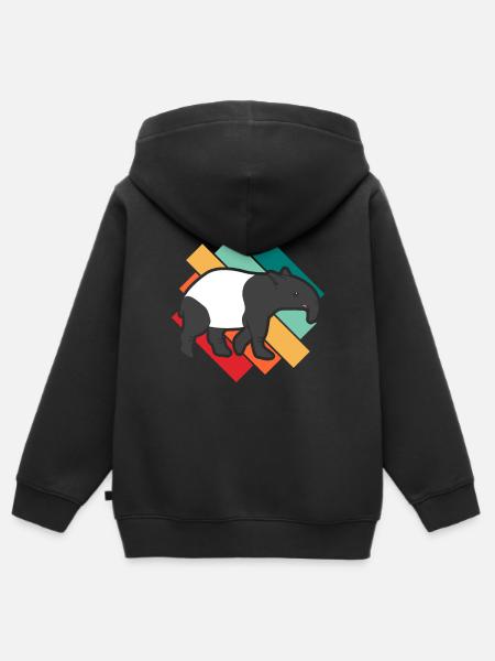 Tapir - Kinder Premium Organic Zip Hoodie - Schwarz