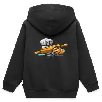 baker - Kids Premium Organic Zip-up Hoodie - black - Back - AI Model Kid Male (0cm)