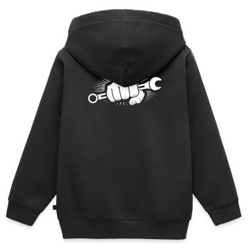 Mechaniker - Kinder Premium Organic Zip Hoodie - Schwarz - Hinten - AI Model Kid Male (0cm)