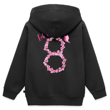 Ich bin 8 Jahre / Geburtstagsmotiv für 8-Jährige - Kinder Premium Organic Zip Hoodie - Schwarz - Hinten - AI Model Kid Male (0cm)