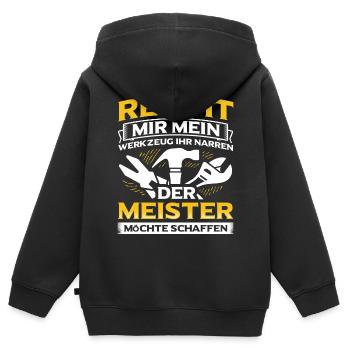 Handwerker Handwerk - Kinder Premium Organic Zip Hoodie - Schwarz - Hinten - AI Model Kid Male (0cm)