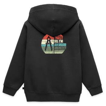 architecte - Sweat Premium à capuche zippé enfant bio - noir - Dos - AI Model Kid Male (0cm)
