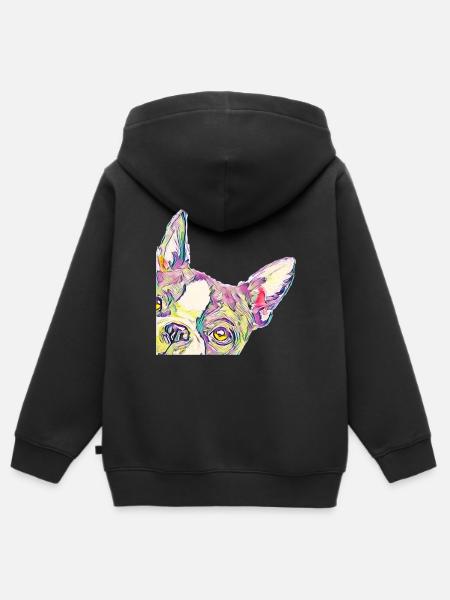 Bulldogge - Kinder Premium Organic Zip Hoodie - Schwarz