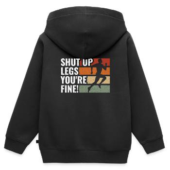Coureurs Shut Up Legs Jogging et course Cadeaux - Sweat Premium à capuche zippé enfant bio - noir - Dos - AI Model Kid Male (0cm)