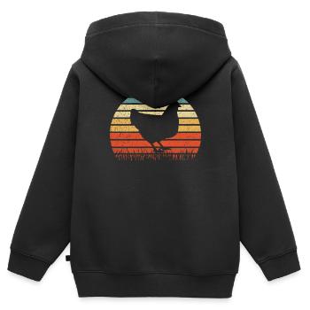Hühner Huhn Hühnerstall Bauernhof - Kinder Premium Organic Zip Hoodie - Schwarz - Hinten - AI Model Kid Male (0cm)