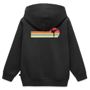 Retro Vintage Karate Geschenk für Papa, lustiges Karate - Kinder Premium Organic Zip Hoodie - Schwarz - Hinten - AI Model Kid Male (0cm)