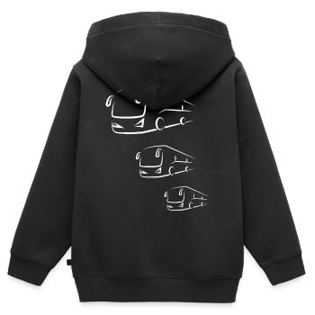 Bus bus bus autobus scolaire - Sweat Premium à capuche zippé enfant bio - noir - Dos - AI Model Kid Male (0cm)