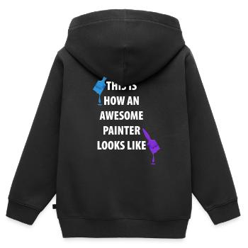 Peintres et peintres Peintres Cadeaux - Sweat Premium à capuche zippé enfant bio - noir - Dos - AI Model Kid Male (0cm)