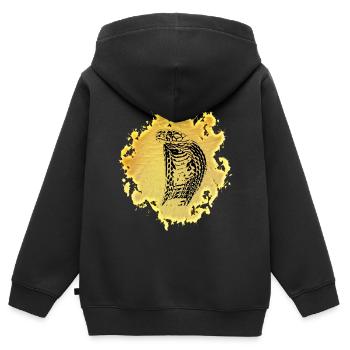 Cobra - Sweat Premium à capuche zippé enfant bio - noir - Dos - AI Model Kid Male (0cm)