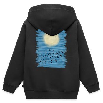 Sonne Blauer Himmel Acryl Malerei - Kinder Premium Organic Zip Hoodie - Schwarz - Hinten - AI Model Kid Male (0cm)