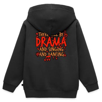 Musical: Drama, Gesang und Tanz - Kinder Premium Organic Zip Hoodie - Schwarz - Hinten - AI Model Kid Male (0cm)